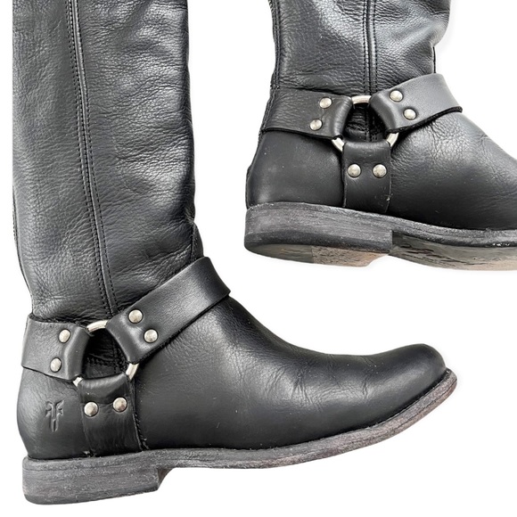 Frye • Phillip Harness Tall Black Boot - Picture 5 of 13